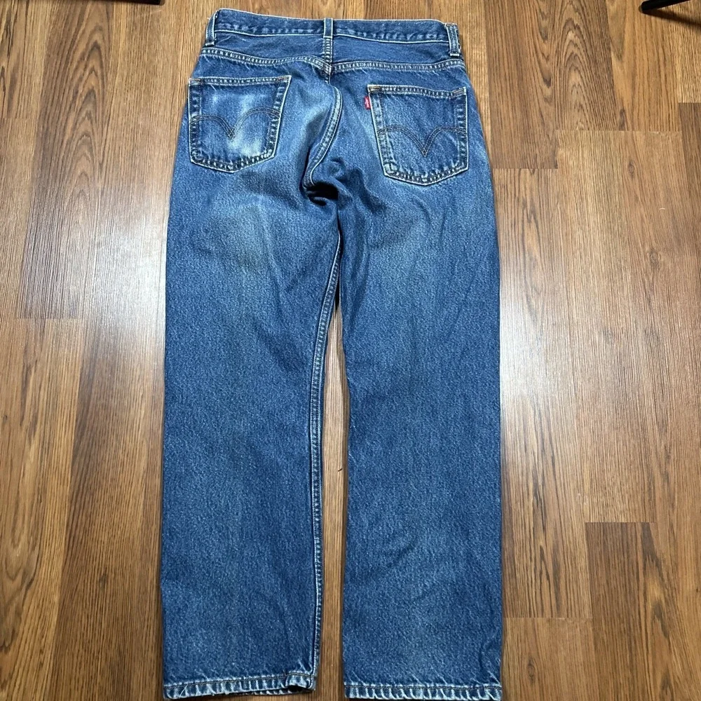 Vintage Y2K Levi's 505 Regular Fit Straight Leg Jeans Blue Denim Men 30x29 Fade